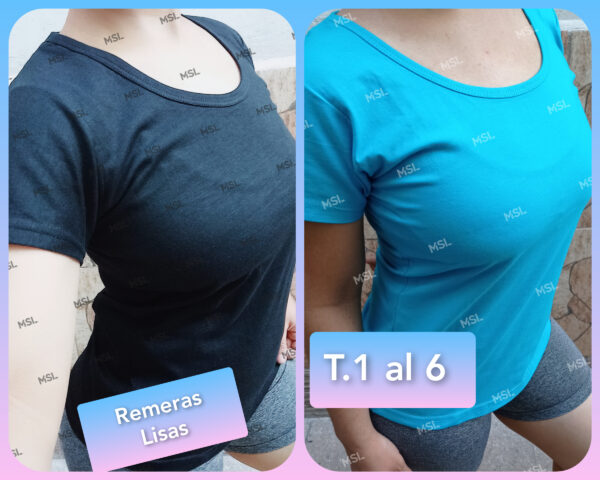 Remera Básica Lisas T. 1 al 6