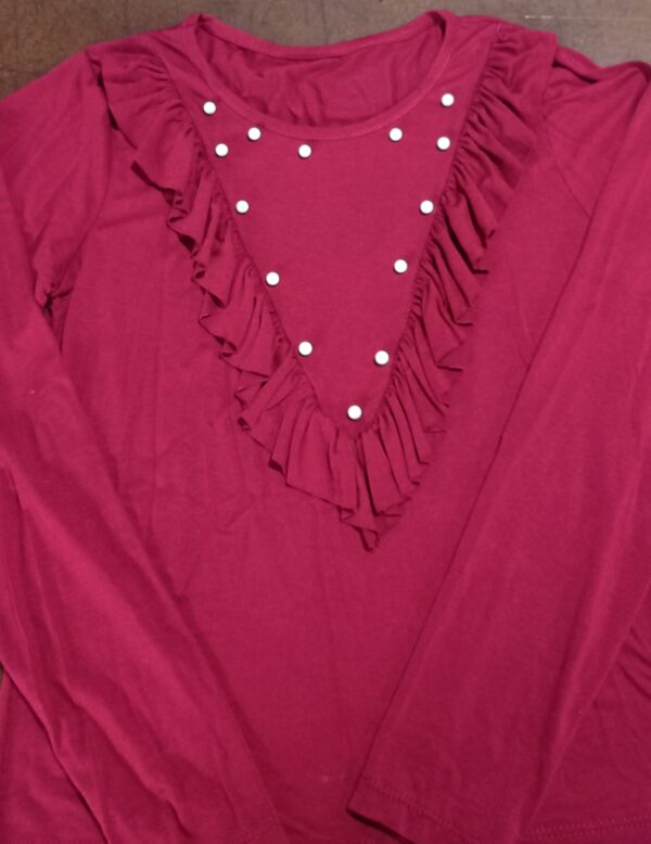 Remera manga larga c/perlas (Outlet)
