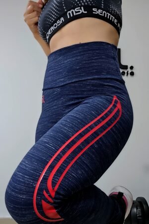 Calza super faja AZUL msl estampado lateral **calidad premium** Algodón con lycra