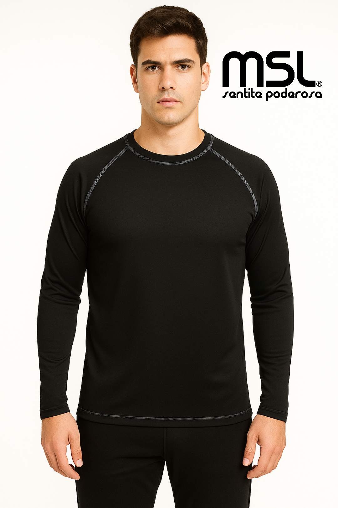 Camisetas msl manga larga Frizadas Hombre