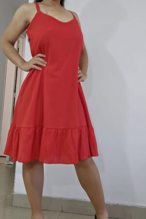 Vestido de LINO c/volados
