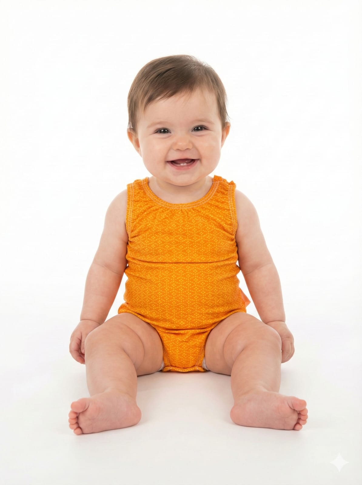 Malla 1 pieza bebe T0 naranja (Sin falla)