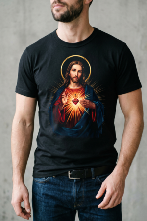 Remera Fanwear Sagrado Corazon de Jesus Algodon *genderless* (estampado mas grande)